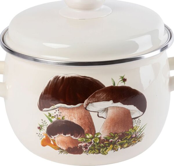 Smaltovaný hrniec s pokrievkou HUBY 3,5 l