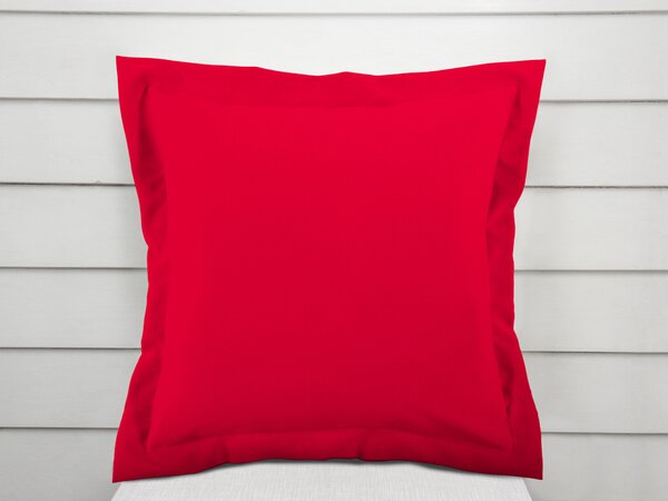 Biante Bavlnená saténová obliečka na vankúš s lemom ST-010 Sýto červená 50 x 60 cm