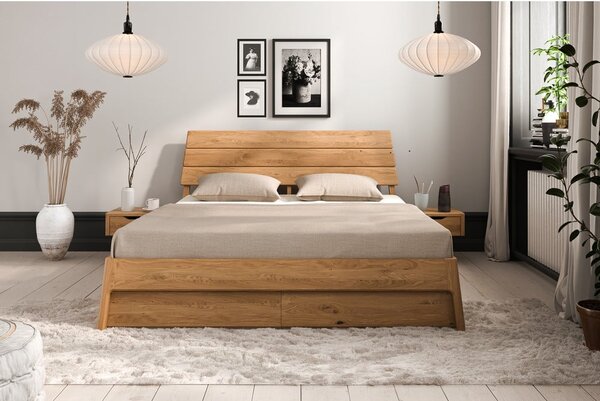 Dvojlôžková posteľ z dubového dreva v prírodnej farbe 160x200 cm Twig – The Beds
