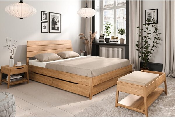 Dvojlôžková posteľ z dubového dreva v prírodnej farbe 160x200 cm Twig – The Beds