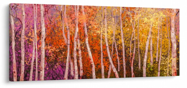 Obraz farebného lesa (120x50 cm)