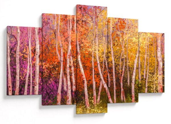 Obraz farebného lesa (150x105 cm)