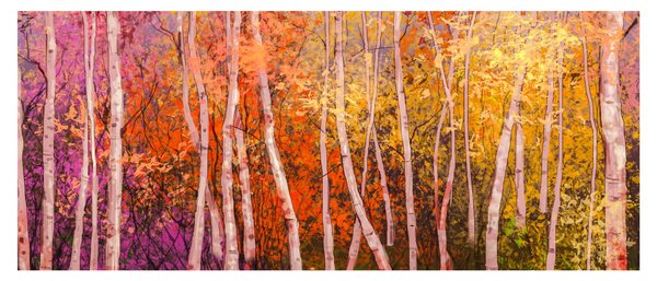 Obraz farebného lesa (120x50 cm)