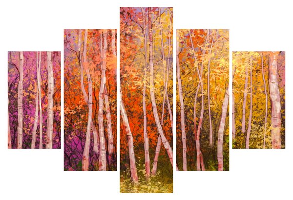 Obraz farebného lesa (150x105 cm)