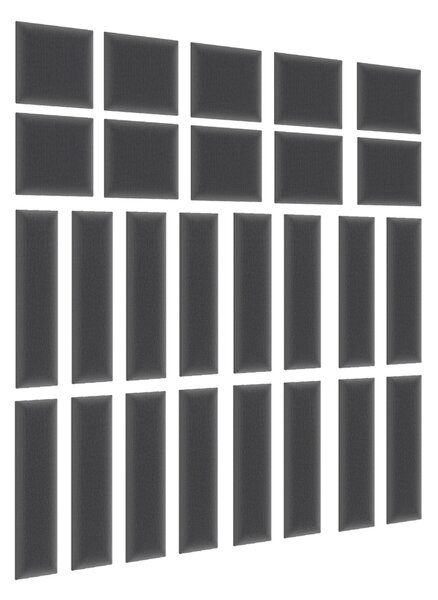 Štvorcový čalúnený panel na stenu Quito 30x30 cm - čierna