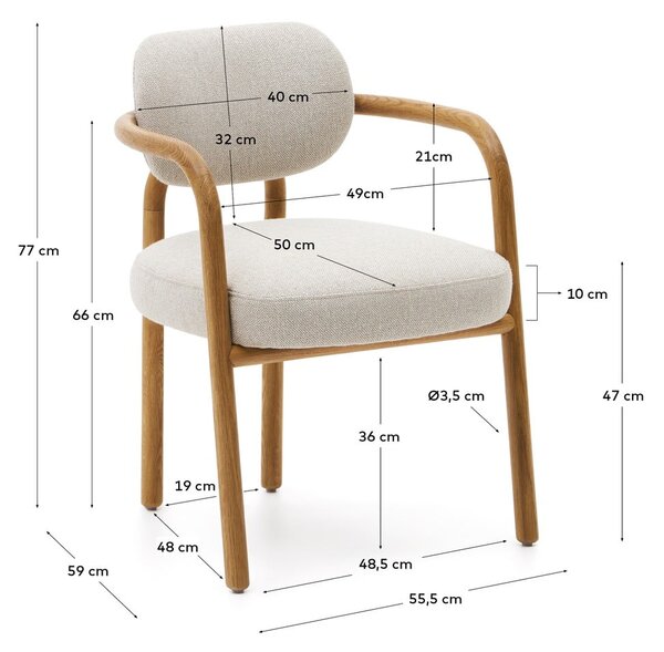 Hnedo-krémová jedálenská stolička Melqui – Kave Home