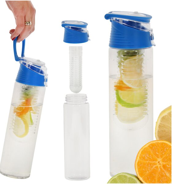 Fľaša na nápoje s ovocím 800ml modrá