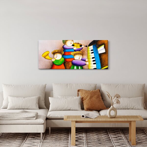 Obraz - Hudobníci, maľba (120x50 cm)