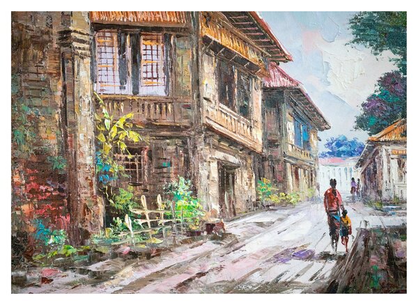 Obraz Filipínske dediny, Ázia (70x50 cm)