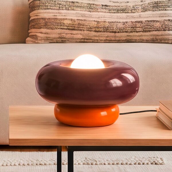 EGLO Stolová lampa Torchiarolo, bordová/oranžová, kov, E27, Červená, Obývacia izba / jedáleň, kov, Moderný