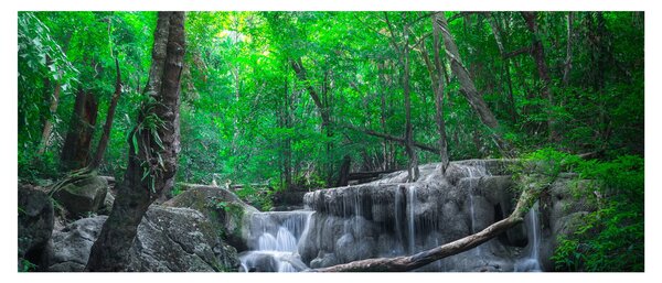 Obraz - Vodopád Erawan, Kanchanaburi, Thajsko (120x50 cm)