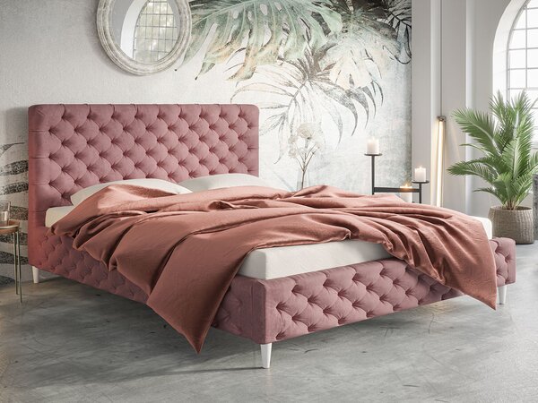 - Luxusná čalúnená posteľ EMMY ROZMERY: 120 x 200 cm, FARBA NÔH: dub