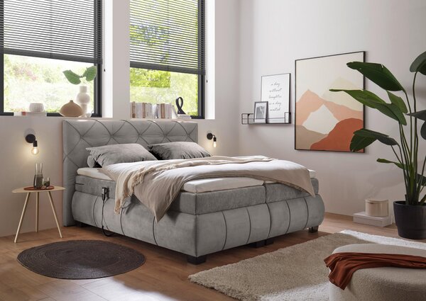 BOXSPRINGOVÁ POSTEĽ, 180/200 cm, sivá MID.YOU - Online Only spálne, Online Only