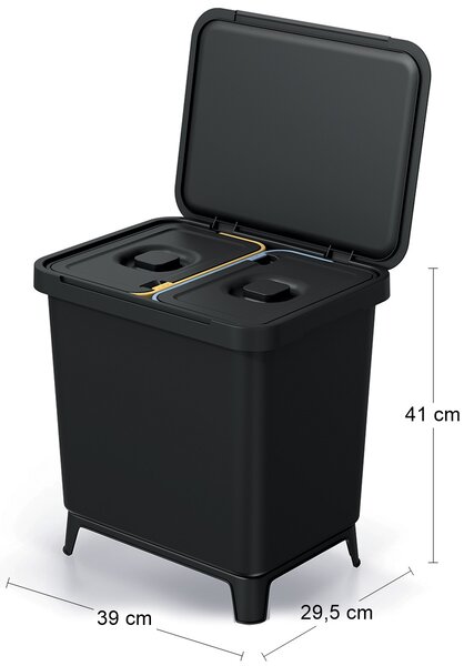 Odpadkový kôš na triedený odpad NKS30W2 20 l - čierna