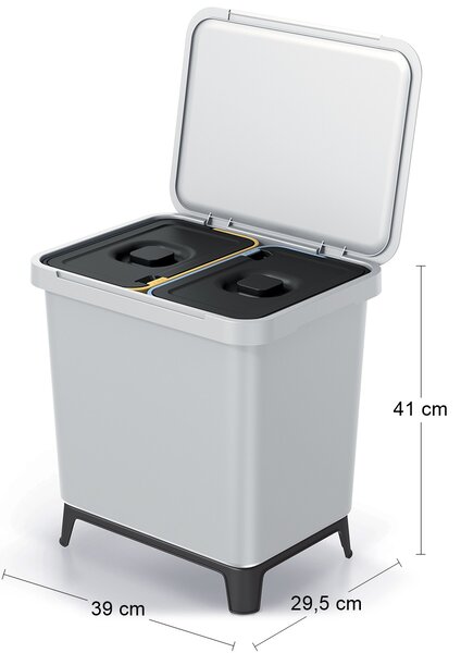 Odpadkový kôš na triedený odpad NKS30W2 20 l - popolavá