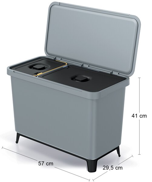 Odpadkový kôš na triedený odpad NKS45W2 33 l - svetlosivá