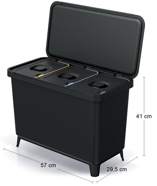 Odpadkový kôš na triedený odpad NKS45W3 30 l - čierna