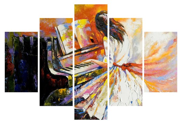 Obraz - Žena hrajúca na piáno (150x105 cm)