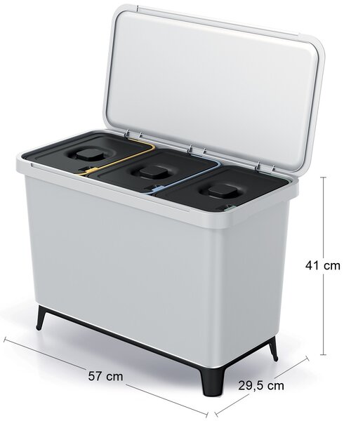 Odpadkový kôš na triedený odpad NKS45W3 30 l - popolavá