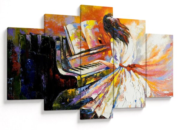 Obraz - Žena hrajúca na piáno (150x105 cm)