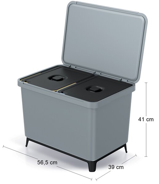 Odpadkový kôš na triedený odpad NKS60W2 46 l - svetlosivá
