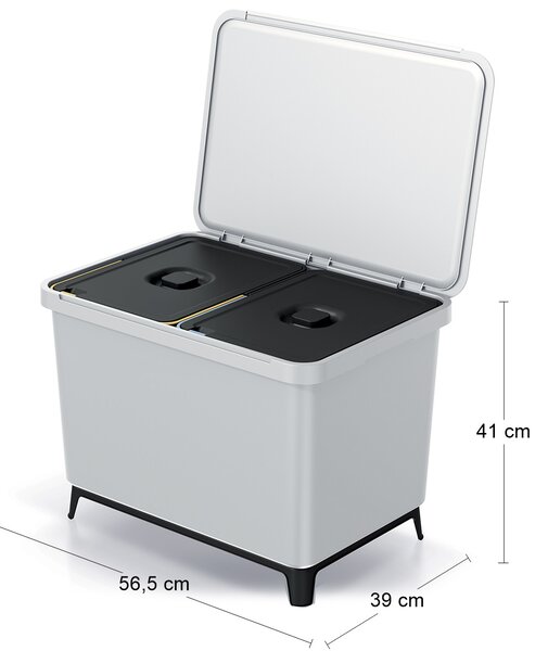 Odpadkový kôš na triedený odpad NKS60W2 46 l - popolavá