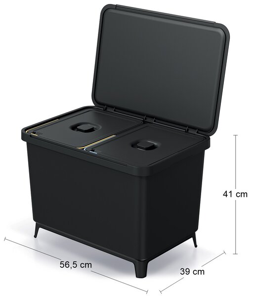 Odpadkový kôš na triedený odpad NKS60W2 46 l - čierna