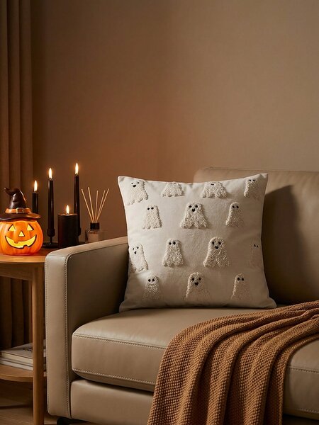 Sinsay - Halloweenská dekoratívna obliečka na vankúš s motívom duchov - čierna