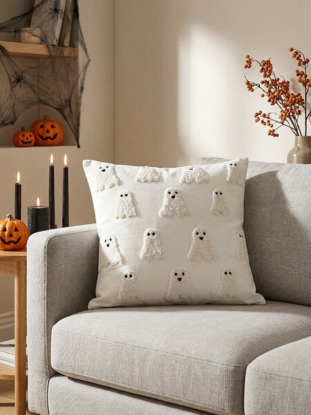 Sinsay - Halloweenská dekoratívna obliečka na vankúš s motívom duchov - čierna