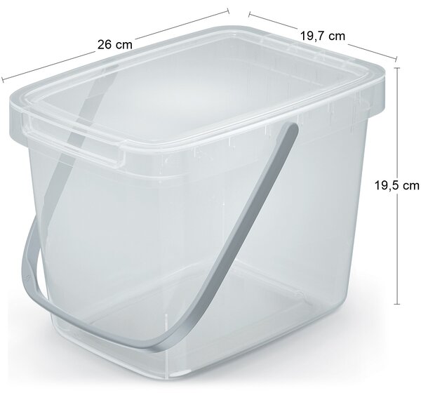 Plastový úložný box s rúčkou NHW6 6 l - priehľadná