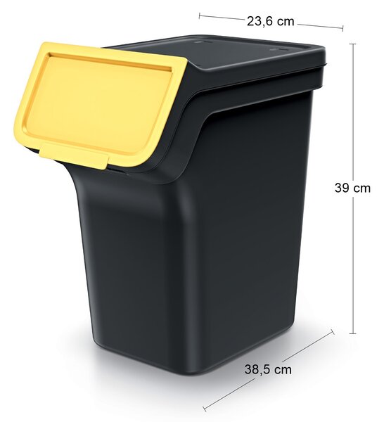 Odpadkový kôš na triedený odpad (3 ks) NPW20S3 20 l - čierna