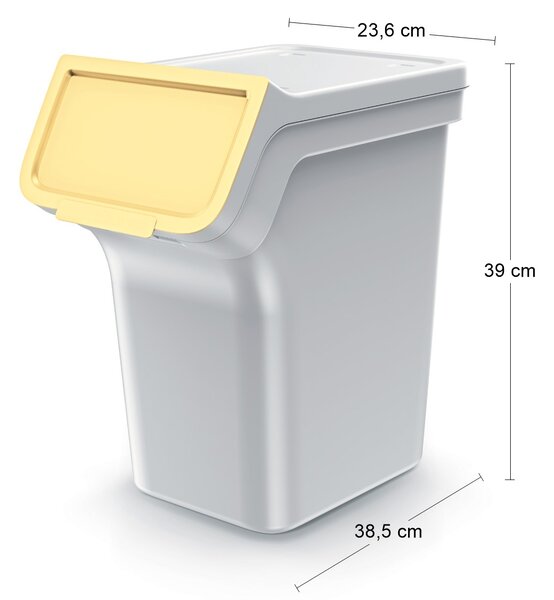 Odpadkový kôš na triedený odpad (4 ks) NPW20S4 20 l - popolavá