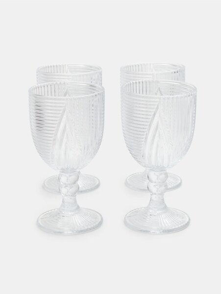 Sinsay - Poháre z reliéfneho skla 4 ks - clear
