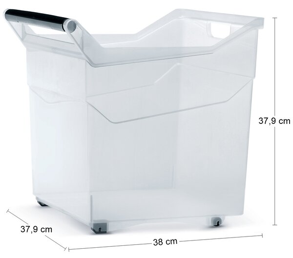 Plastový úložný box na kolieskach NUK5H 44 l - priehľadná