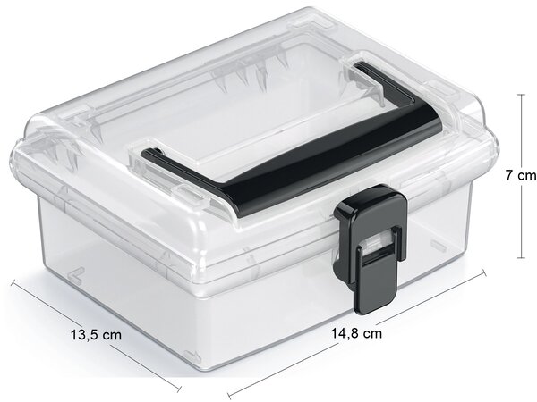 Plastový úložný box NUF1L - priehľadná / čierna