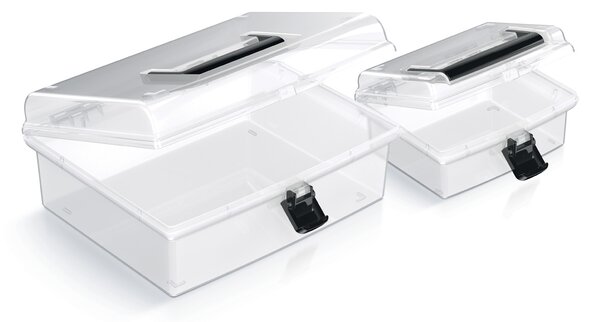 Plastový úložný box NUF4L - priehľadná / čierna