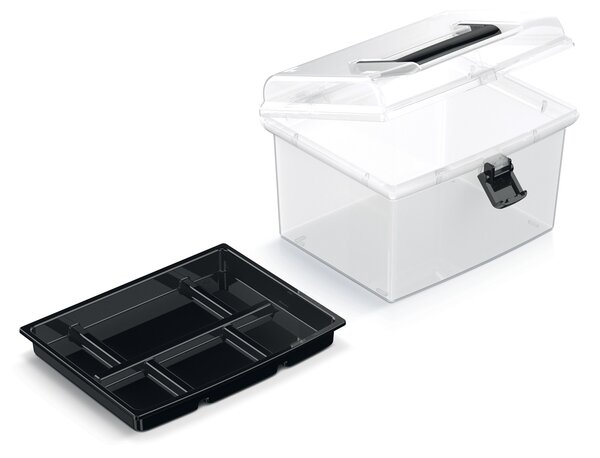Plastový úložný box NUF3HT - priehľadná / čierna