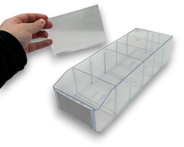 Usporadejto.cz Úložný box, ideálny do špajzy, s etiketou + 2 priehradky, BITO, 40x13 cm