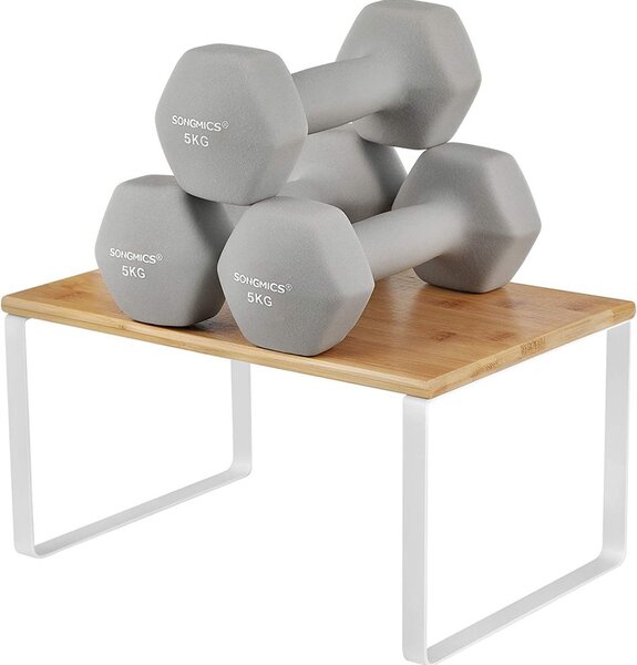 SONGMICS Dvojitý policový organizér Rick 30 cm biely