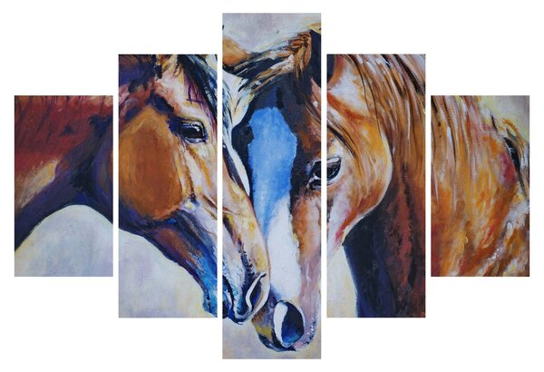 Obraz - Zamilované kone (150x105 cm)