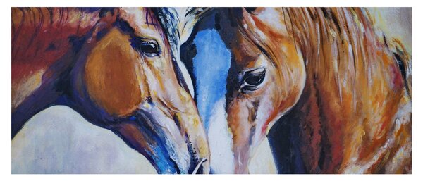 Obraz - Zamilované kone (120x50 cm)