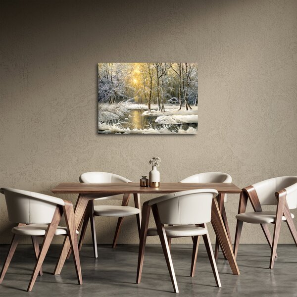 Obraz - Chalúpka v lese, olejomaľba (70x50 cm)