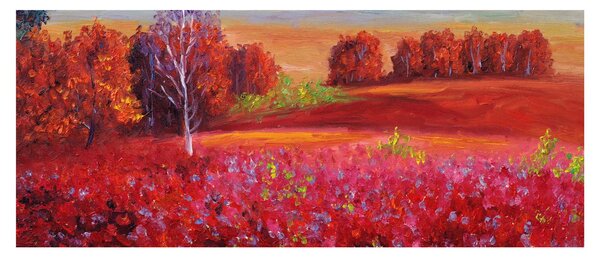 Obraz červenej krajiny (120x50 cm)
