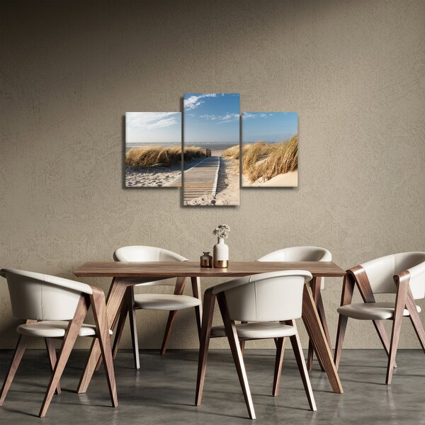 Obraz - Piesočná pláž na ostrove Langeoog, Nemecko (90x60 cm)
