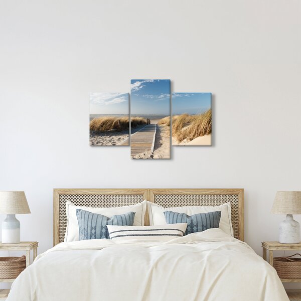 Obraz - Piesočná pláž na ostrove Langeoog, Nemecko (90x60 cm)