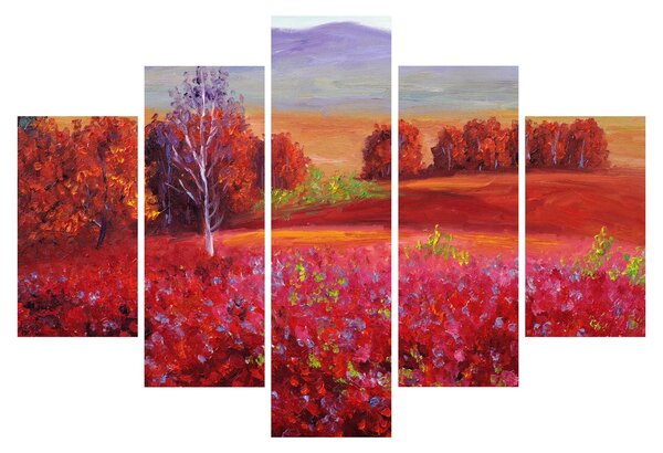 Obraz červenej krajiny (150x105 cm)