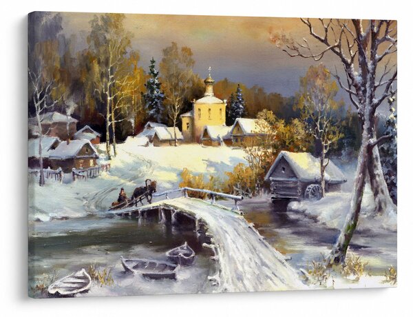 Obraz - Zimné mestečko (70x50 cm)