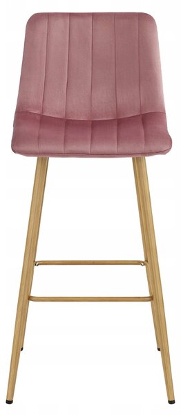 Barová stolička POZZA VELVET, ružová