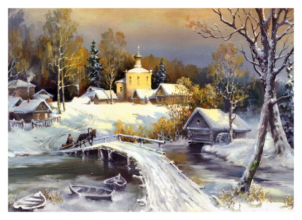 Obraz - Zimné mestečko (70x50 cm)