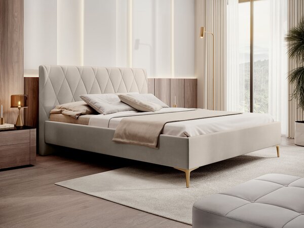 Čalúnená manželská posteľ Hilton 140x200 - béžová